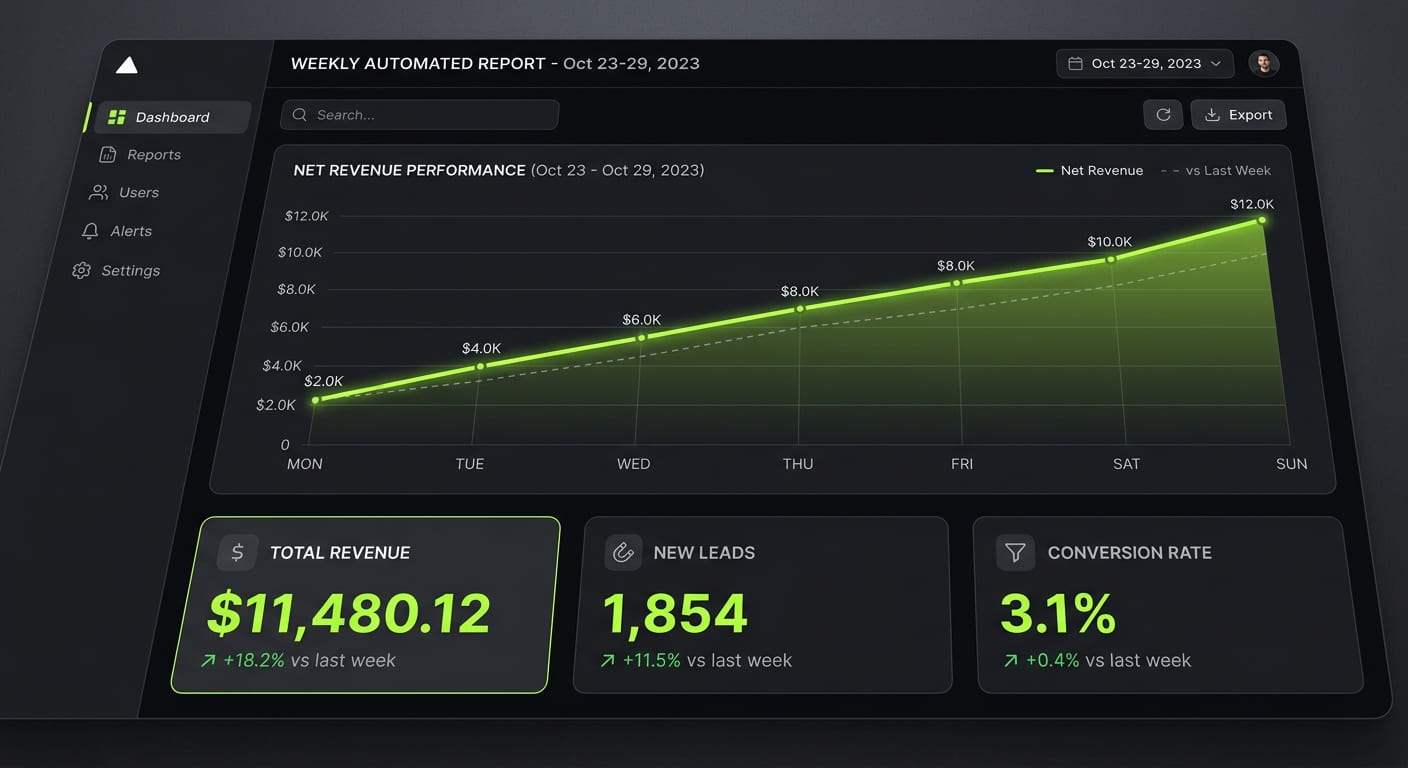 Automated reporting dashboard
